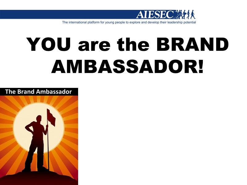 YOU are the BRAND AMBASSADOR!